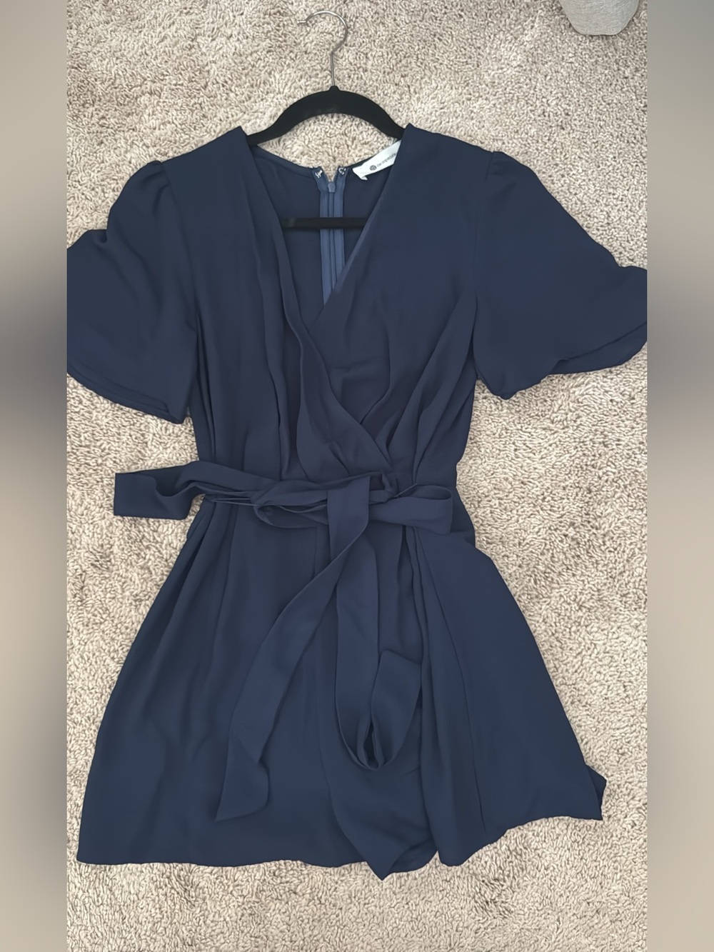 Navy Short Sleeve romper- Impeccable Pig